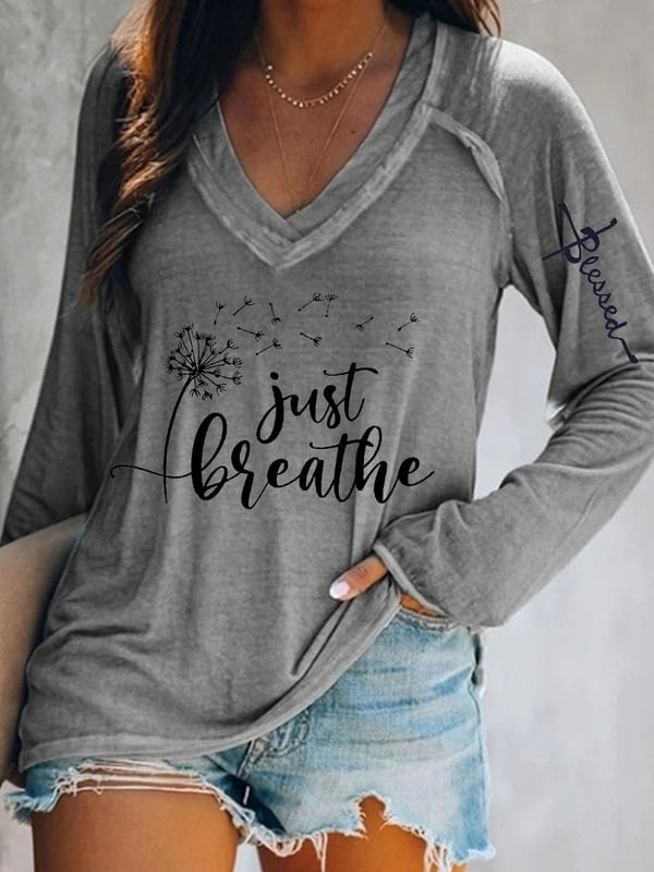 Just Breathe Printed Women's T-shirt