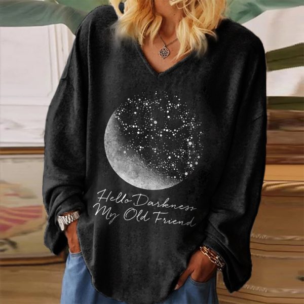 Hello Darkness My Old Friend Printed Hippie Women's T-shirt